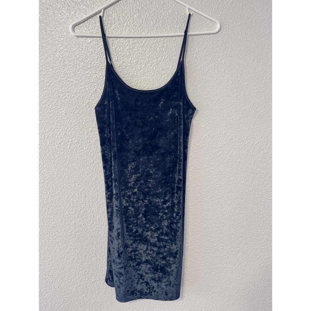 Victoria's Secret Black Crushed Velvet Slip Dress XS Y2K Lingerie Mini Dress